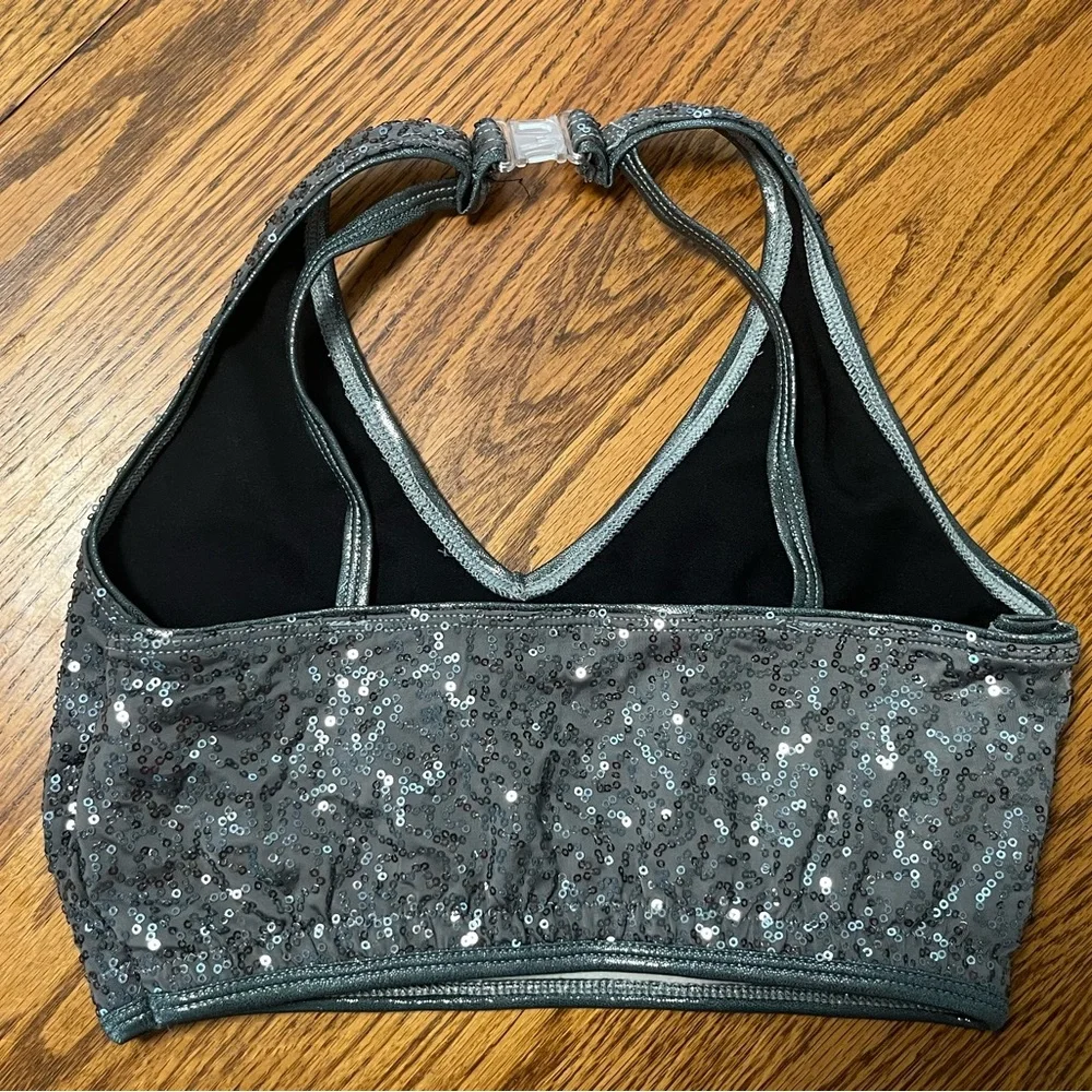 Sequin Halter crop top with shinmering sequins Great for dance or a night out